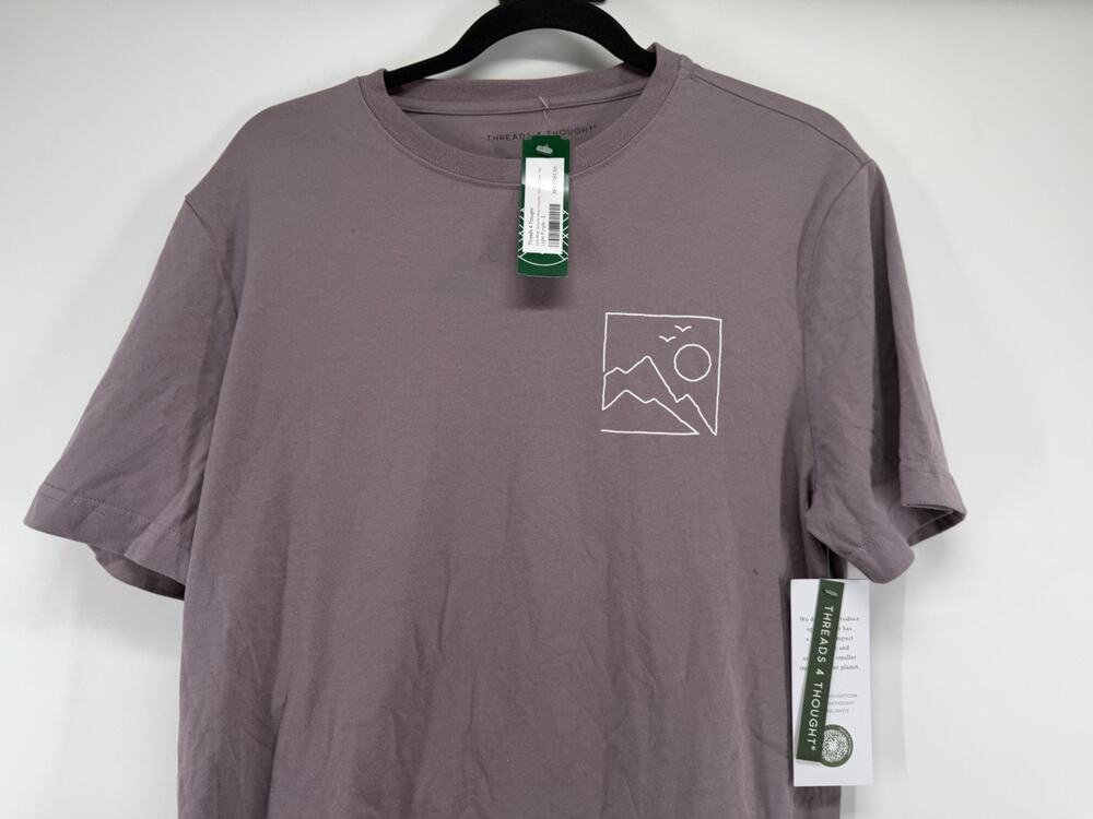 Threads 4 Thought Men's Purple Small Summit Views Graphic Soft Wash Jersey Tee